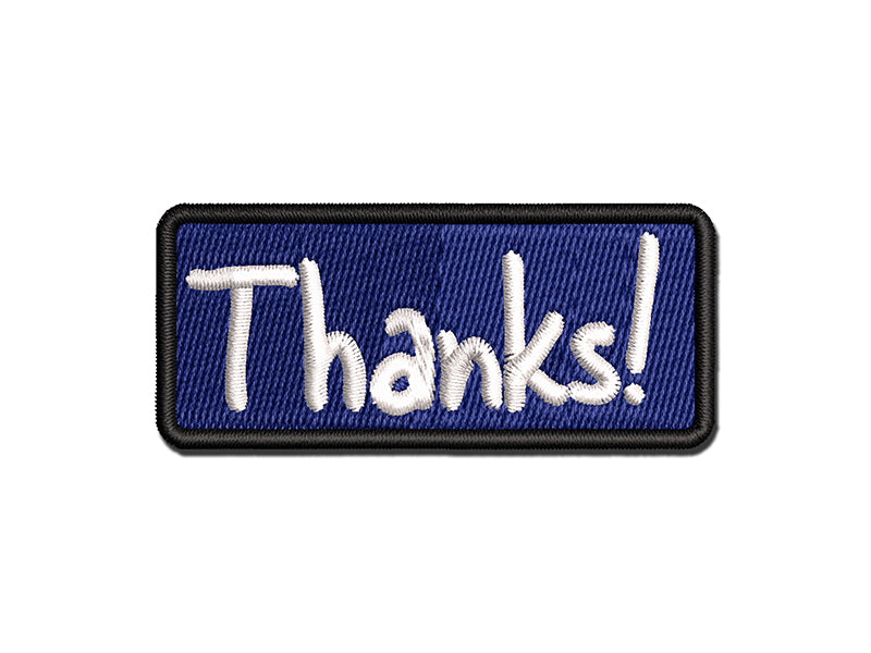 Thanks Fun Text Multi-Color Embroidered Iron-On or Hook & Loop Patch Applique