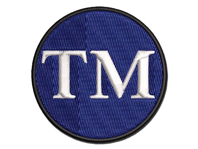 Trademark TM Symbol Multi-Color Embroidered Iron-On or Hook & Loop Patch Applique