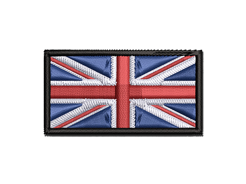 United Kingdom Flag Union Jack Multi-Color Embroidered Iron-On or Hook & Loop Patch Applique
