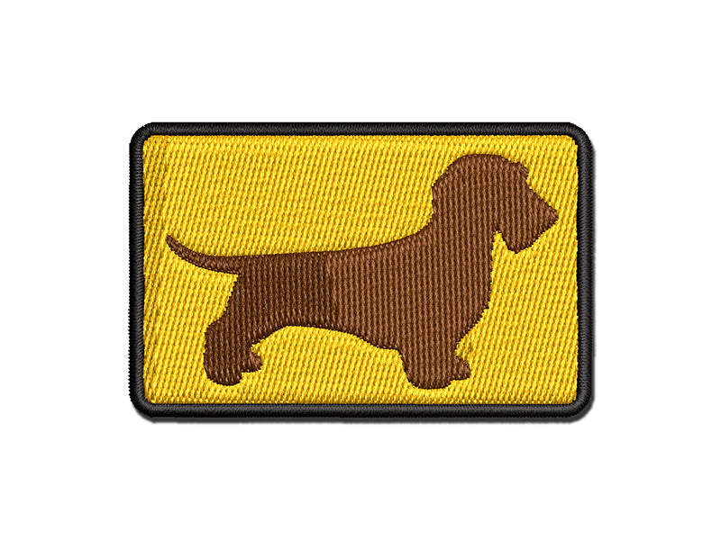 Wirehaired Dachshund Dog Solid Multi-Color Embroidered Iron-On or Hook & Loop Patch Applique