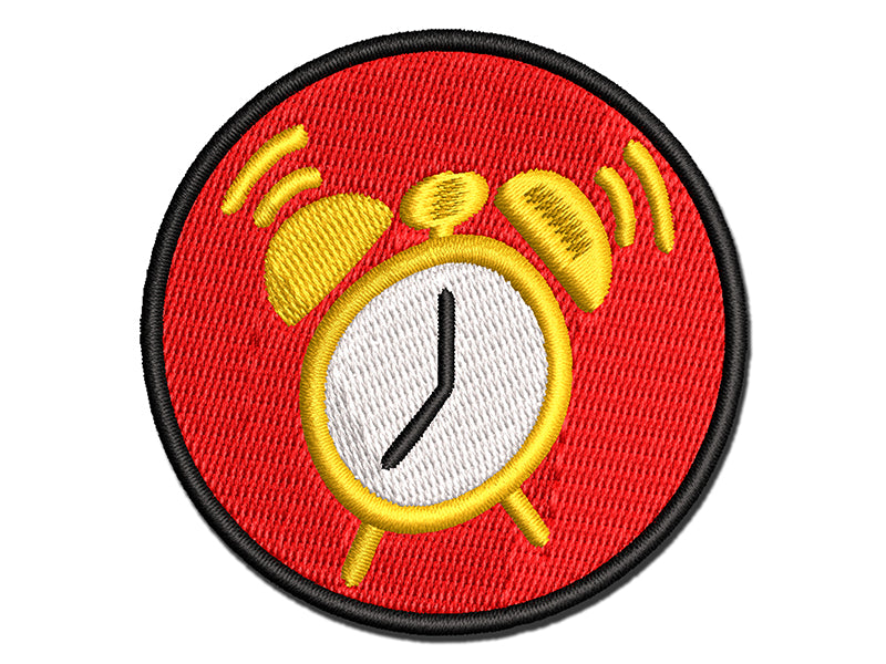 Alarm Clock Doodle Multi-Color Embroidered Iron-On or Hook & Loop Patch Applique