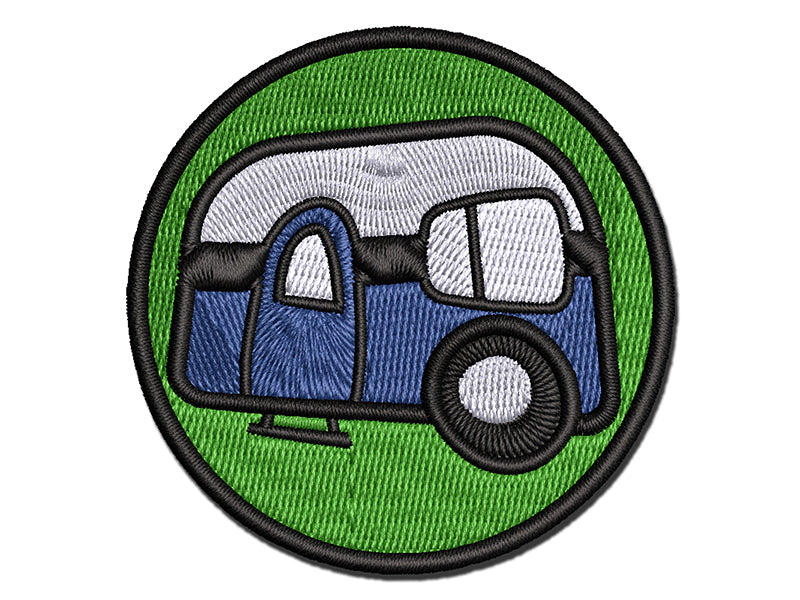 Camper Doodle Multi-Color Embroidered Iron-On or Hook & Loop Patch Applique