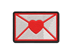 Envelope with Heart Multi-Color Embroidered Iron-On or Hook & Loop Patch Applique