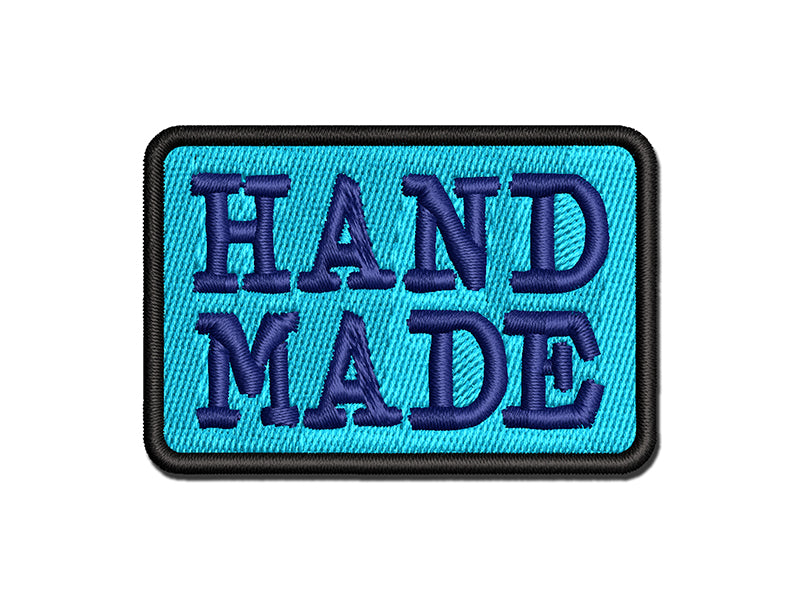 Hand Made Stacked Text Multi-Color Embroidered Iron-On or Hook & Loop Patch Applique