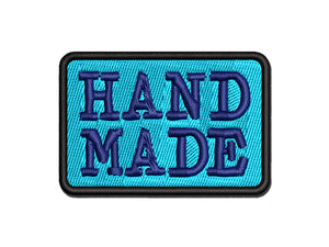 Hand Made Stacked Text Multi-Color Embroidered Iron-On or Hook & Loop Patch Applique