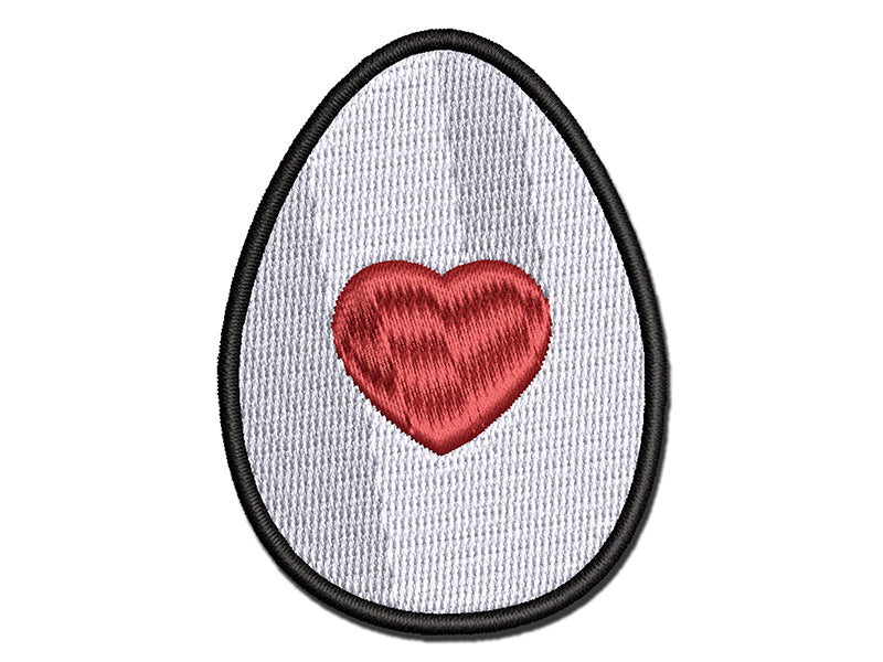 Heart in Egg Multi-Color Embroidered Iron-On or Hook & Loop Patch Applique