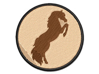 Horse Rearing on Hind Legs Solid Multi-Color Embroidered Iron-On or Hook & Loop Patch Applique