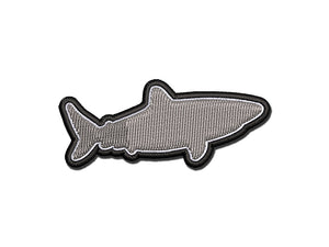 Shark Solid Multi-Color Embroidered Iron-On or Hook & Loop Patch Applique