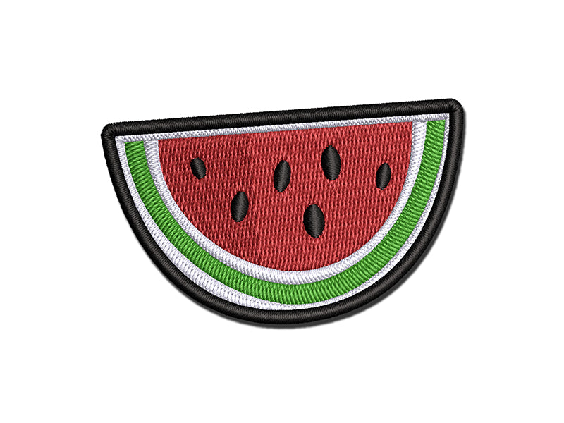 Watermelon Fruit Slice Multi-Color Embroidered Iron-On or Hook & Loop Patch Applique