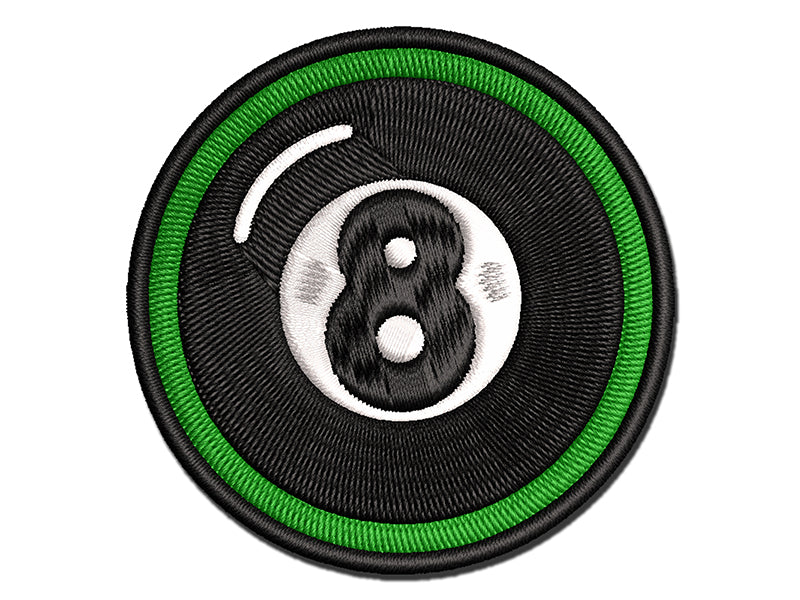 8 Eight Ball Billiards Pool Multi-Color Embroidered Iron-On or Hook & Loop Patch Applique