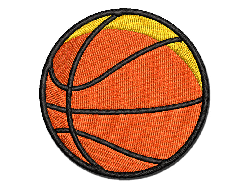 Basketball Sport Multi-Color Embroidered Iron-On or Hook & Loop Patch Applique