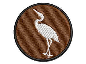 Crane Standing Solid Multi-Color Embroidered Iron-On or Hook & Loop Patch Applique