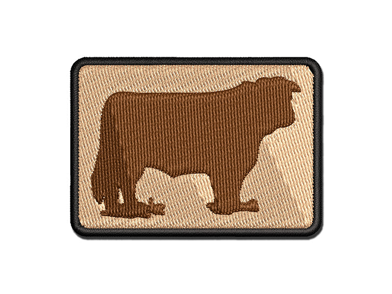 Hereford Cow Solid Multi-Color Embroidered Iron-On or Hook & Loop Patch Applique