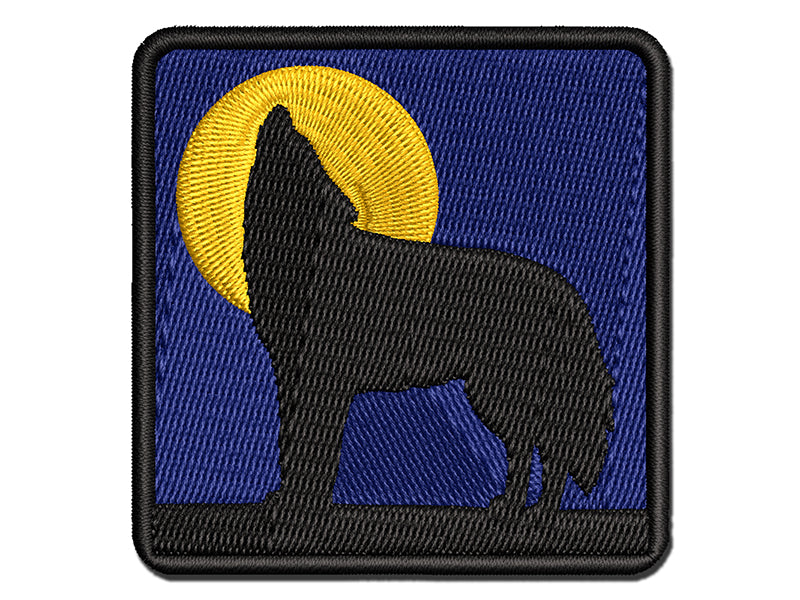 Howling Wolf Solid Multi-Color Embroidered Iron-On or Hook & Loop Patch Applique