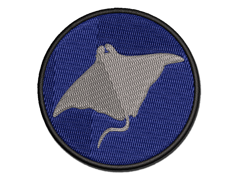 Manta Ray Solid Multi-Color Embroidered Iron-On or Hook & Loop Patch Applique