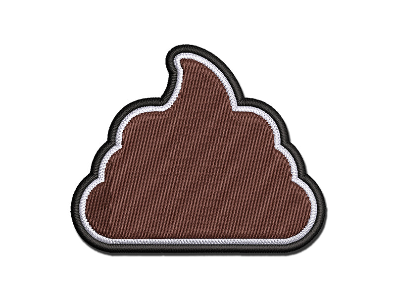 Poop Symbol Emoticon Solid Multi-Color Embroidered Iron-On or Hook & Loop Patch Applique