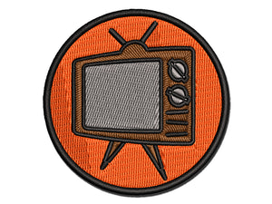 Retro TV Television Multi-Color Embroidered Iron-On or Hook & Loop Patch Applique