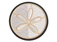 Sand Dollar Sea Urchin Ocean Beach Outline Multi-Color Embroidered Iron-On or Hook & Loop Patch Applique