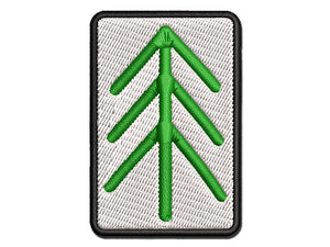 Simple Pine Tree Multi-Color Embroidered Iron-On or Hook & Loop Patch Applique