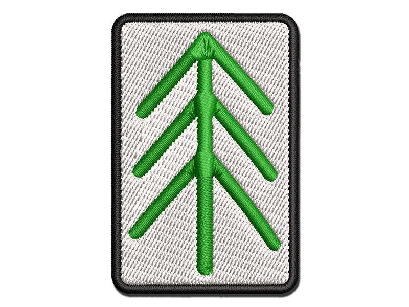 Simple Pine Tree Multi-Color Embroidered Iron-On or Hook & Loop Patch Applique