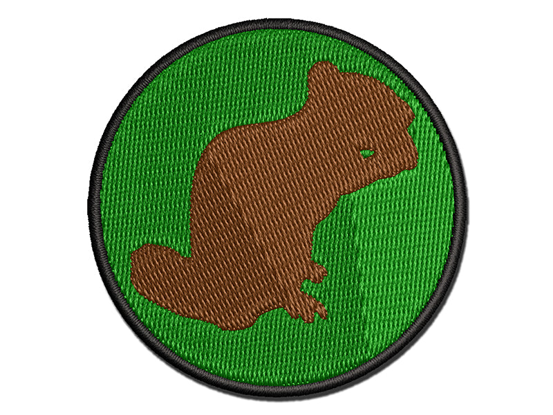 Squirrel Chipmunk Eating Solid Multi-Color Embroidered Iron-On or Hook & Loop Patch Applique