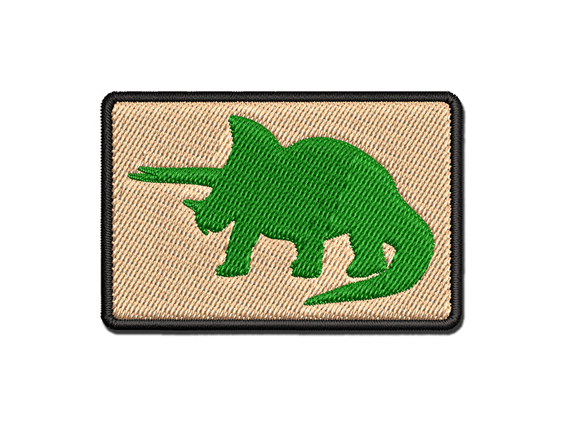 Triceratops Dinosaur Solid Multi-Color Embroidered Iron-On or Hook & Loop Patch Applique