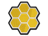 Bee Honeycomb Solid Multi-Color Embroidered Iron-On or Hook & Loop Patch Applique