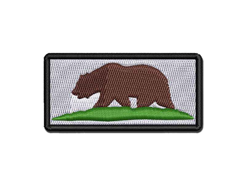 California Flag Bear Solid Multi-Color Embroidered Iron-On or Hook & Loop Patch Applique