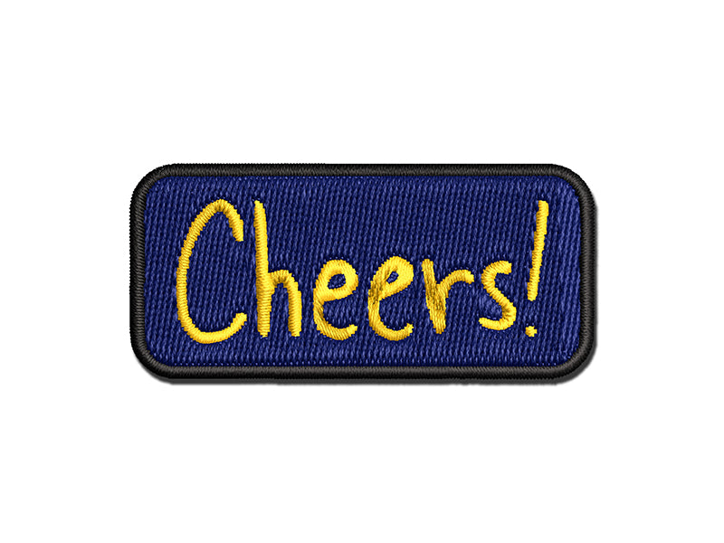 Cheers Fun Text Multi-Color Embroidered Iron-On or Hook & Loop Patch Applique