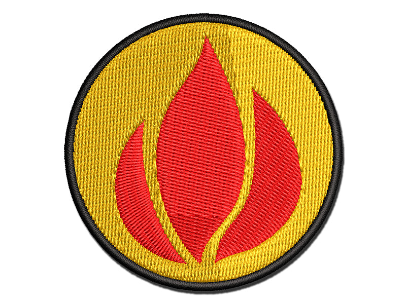 Fire Symbol Multi-Color Embroidered Iron-On or Hook & Loop Patch Applique