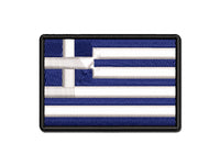 Greece Flag Multi-Color Embroidered Iron-On or Hook & Loop Patch Applique