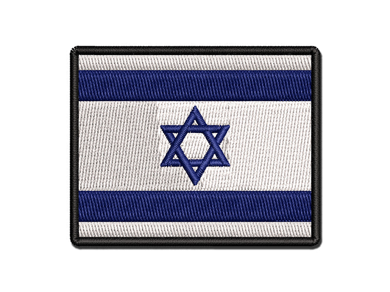 Israel Flag Multi-Color Embroidered Iron-On or Hook & Loop Patch Applique