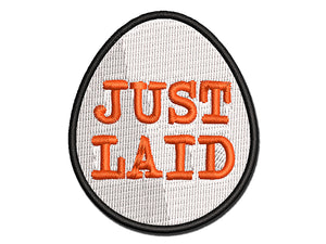 Just Laid Egg Multi-Color Embroidered Iron-On or Hook & Loop Patch Applique