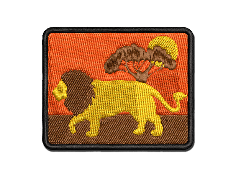 Lion Solid Multi-Color Embroidered Iron-On or Hook & Loop Patch Applique