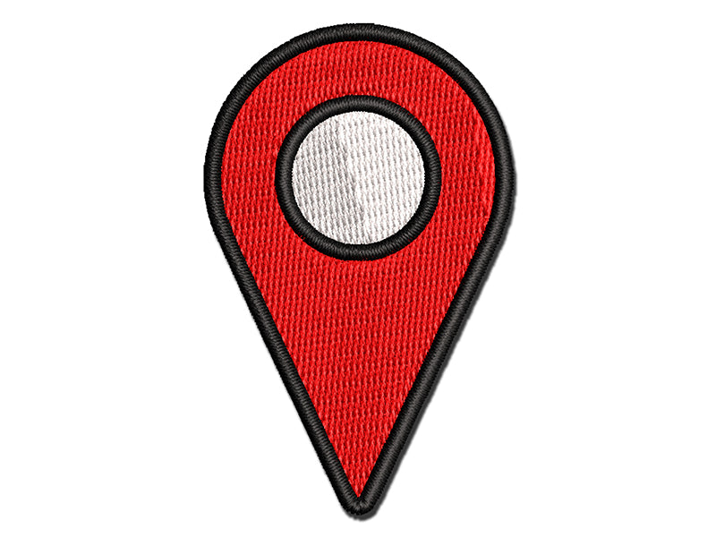 Map Location Symbol Multi-Color Embroidered Iron-On or Hook & Loop Patch Applique