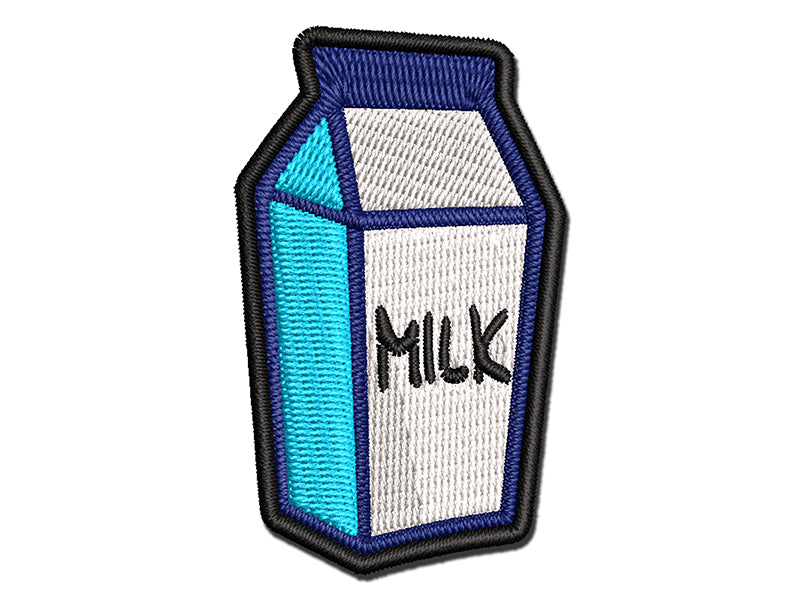 Milk Carton Multi-Color Embroidered Iron-On or Hook & Loop Patch Applique