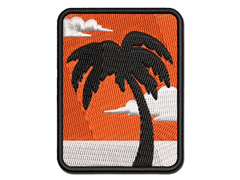 Palm Tree Tropical Solid Multi-Color Embroidered Iron-On or Hook & Loop Patch Applique