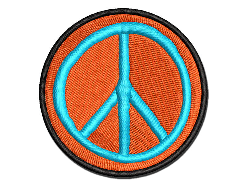 Peace Sign Sketch Multi-Color Embroidered Iron-On or Hook & Loop Patch Applique