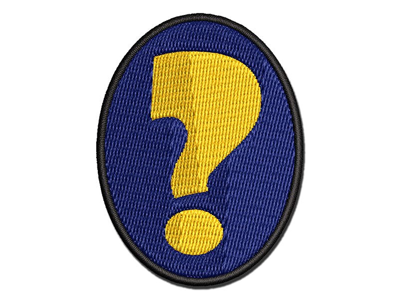 Question Mark Bold Multi-Color Embroidered Iron-On or Hook & Loop Patch Applique