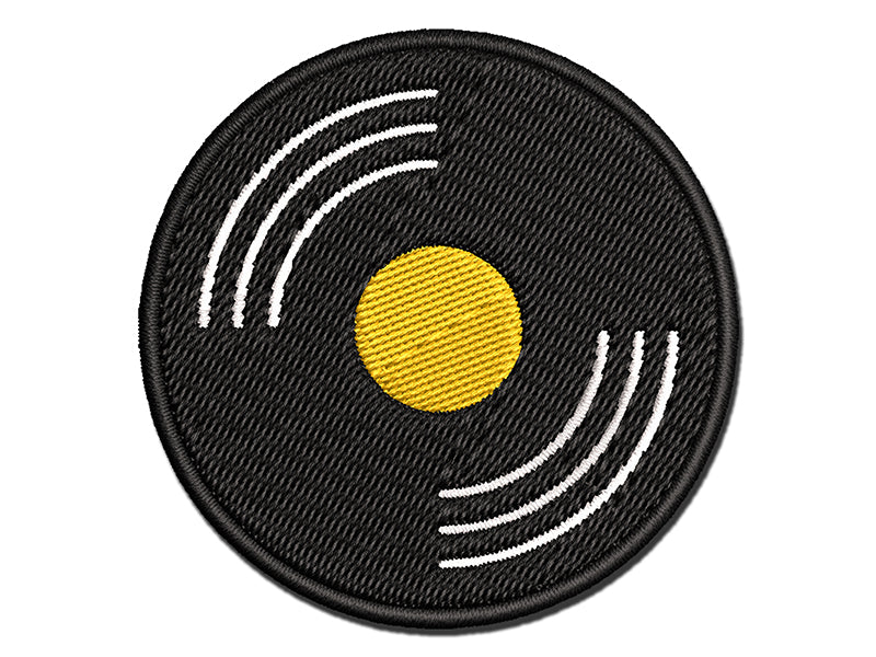 Record Vinyl Music Multi-Color Embroidered Iron-On or Hook & Loop Patch Applique
