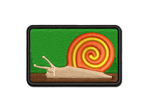 Snail On the Move Solid Multi-Color Embroidered Iron-On or Hook & Loop Patch Applique