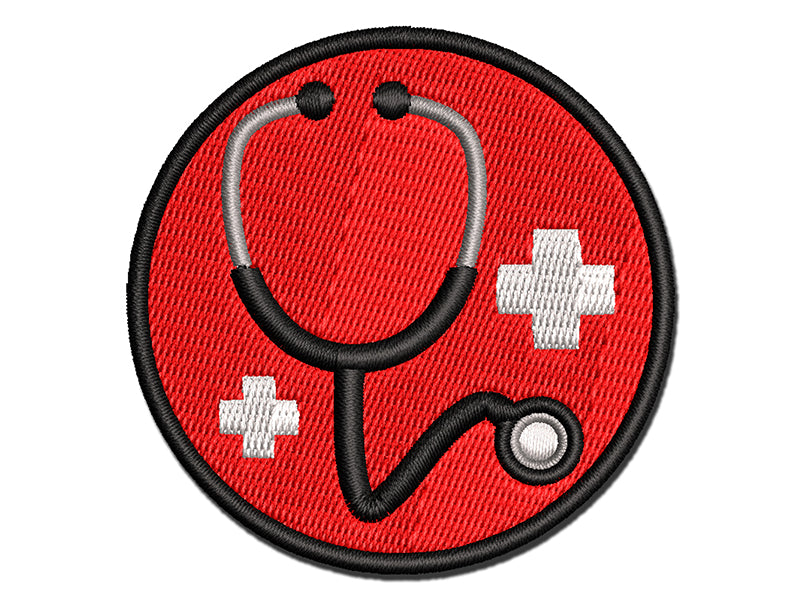 Stethoscope Medical Doctor Nurse Multi-Color Embroidered Iron-On or Hook & Loop Patch Applique