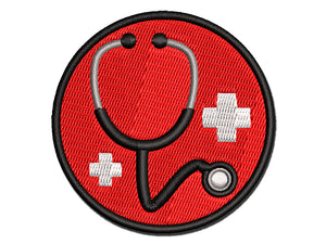 Stethoscope Medical Doctor Nurse Multi-Color Embroidered Iron-On or Hook & Loop Patch Applique