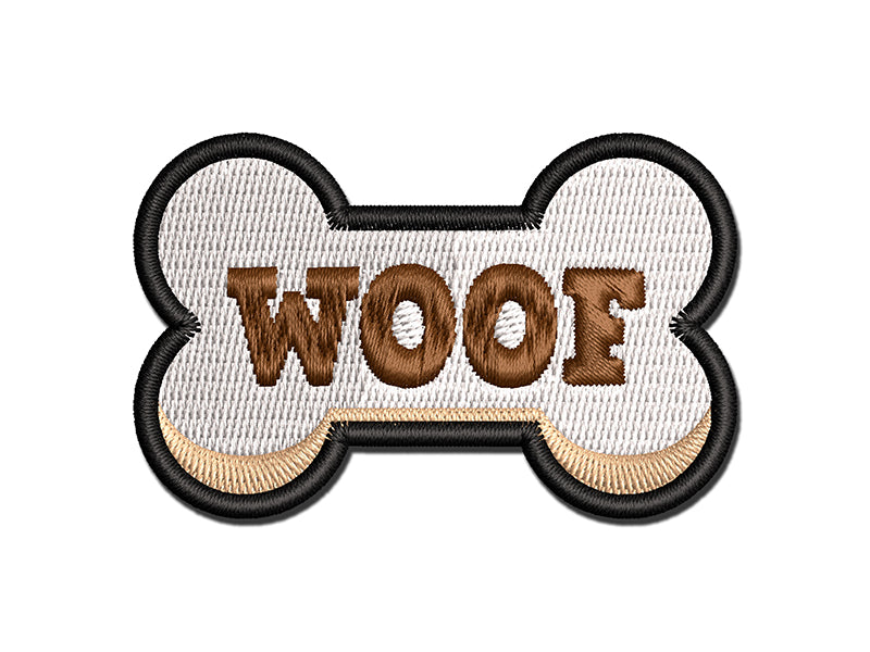 Woof Dog Fun Text Multi-Color Embroidered Iron-On or Hook & Loop Patch Applique