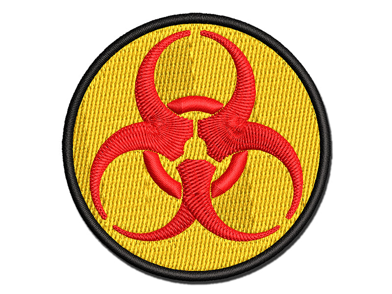 Biohazard Symbol Multi-Color Embroidered Iron-On or Hook & Loop Patch Applique