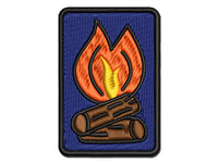 Camp Fire Doodle Multi-Color Embroidered Iron-On or Hook & Loop Patch Applique