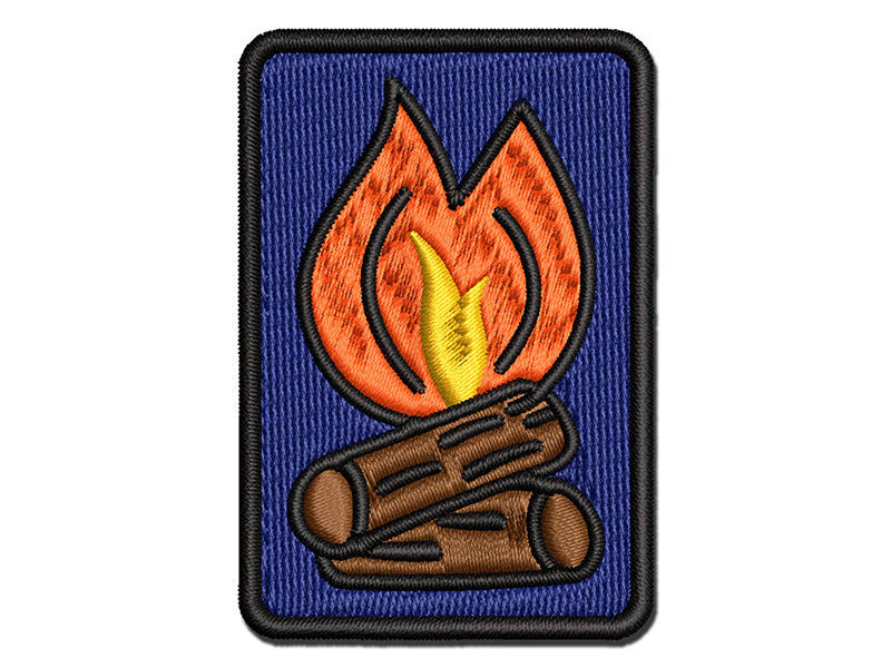 Camp Fire Doodle Multi-Color Embroidered Iron-On or Hook & Loop Patch Applique