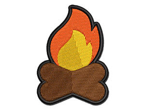 Campfire Fire Symbol Multi-Color Embroidered Iron-On or Hook & Loop Patch Applique