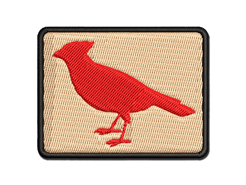 Cardinal Bird Standing Solid Multi-Color Embroidered Iron-On or Hook & Loop Patch Applique