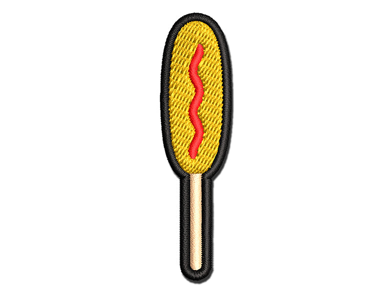 Corn Dog Multi-Color Embroidered Iron-On or Hook & Loop Patch Applique